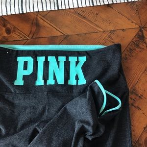 High-Waisted PINK Teal Ankle Detail Legging